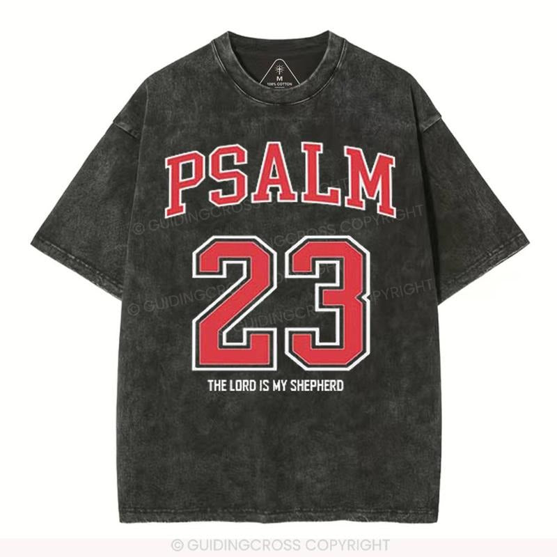 [ Mineral Wash ] Psalm 23 Christian Washed TShirt Jesus Graphic Washed Style TShirt Hoodie Sweatshirt | PrintMintTees.com