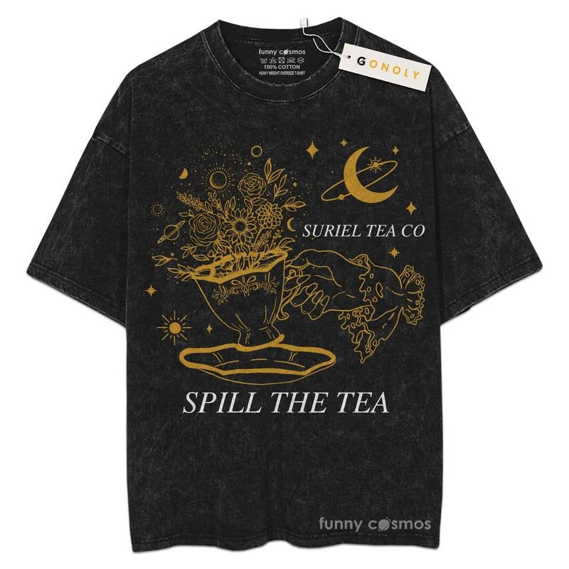 [ Mineral Wash ] Suriel Tea Co Acotar Sweatshirt A Court Of Thorns And Roses Shirt, Acotar For Fans Lover Book, Bookish,...