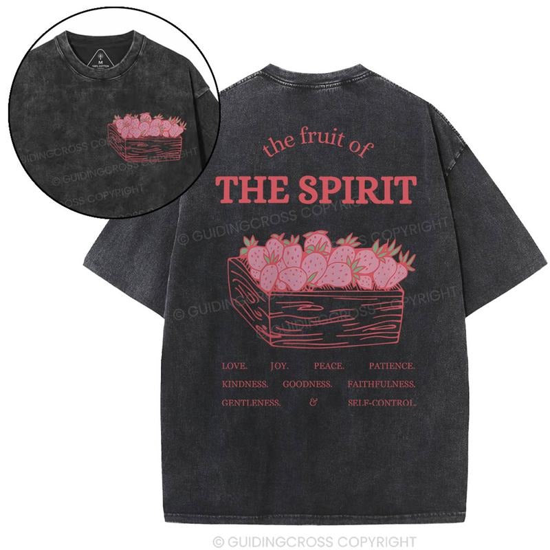 [ Mineral Wash ] The Fruit Of The Spirit Christian Washed TShirt Jesus Graphic Washed Style Shirt Hoodie Sweatshirt