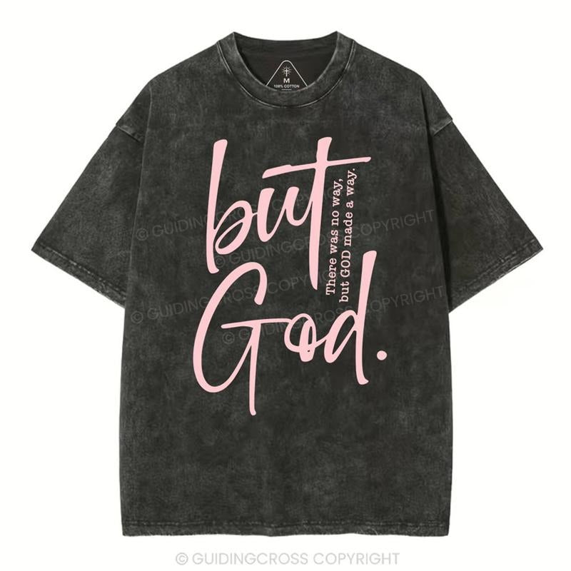 [ Mineral Wash ] There Is No Way But God Made A Way Christian Washed TShirt Jesus Graphic Washed Style Shirt Hoodie...