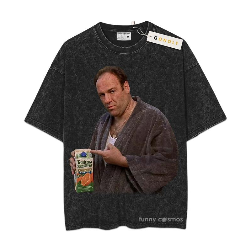 [ Mineral Wash ] Tony Soprano Juice Shirt The Sopranos 90s Vintage Movies, Oversized Wash Shirt Hoodie Sweatshirt