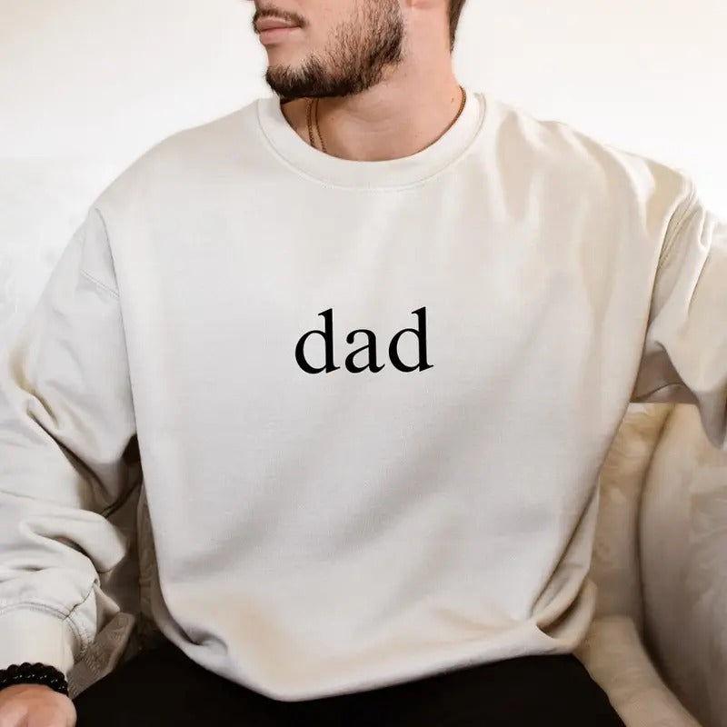 Minimal Dad Gemma Crewneck Sweatshirt, New Dad Sweatshirt Cotton Menswear Shirt Hoodie | PrintMintTees.com