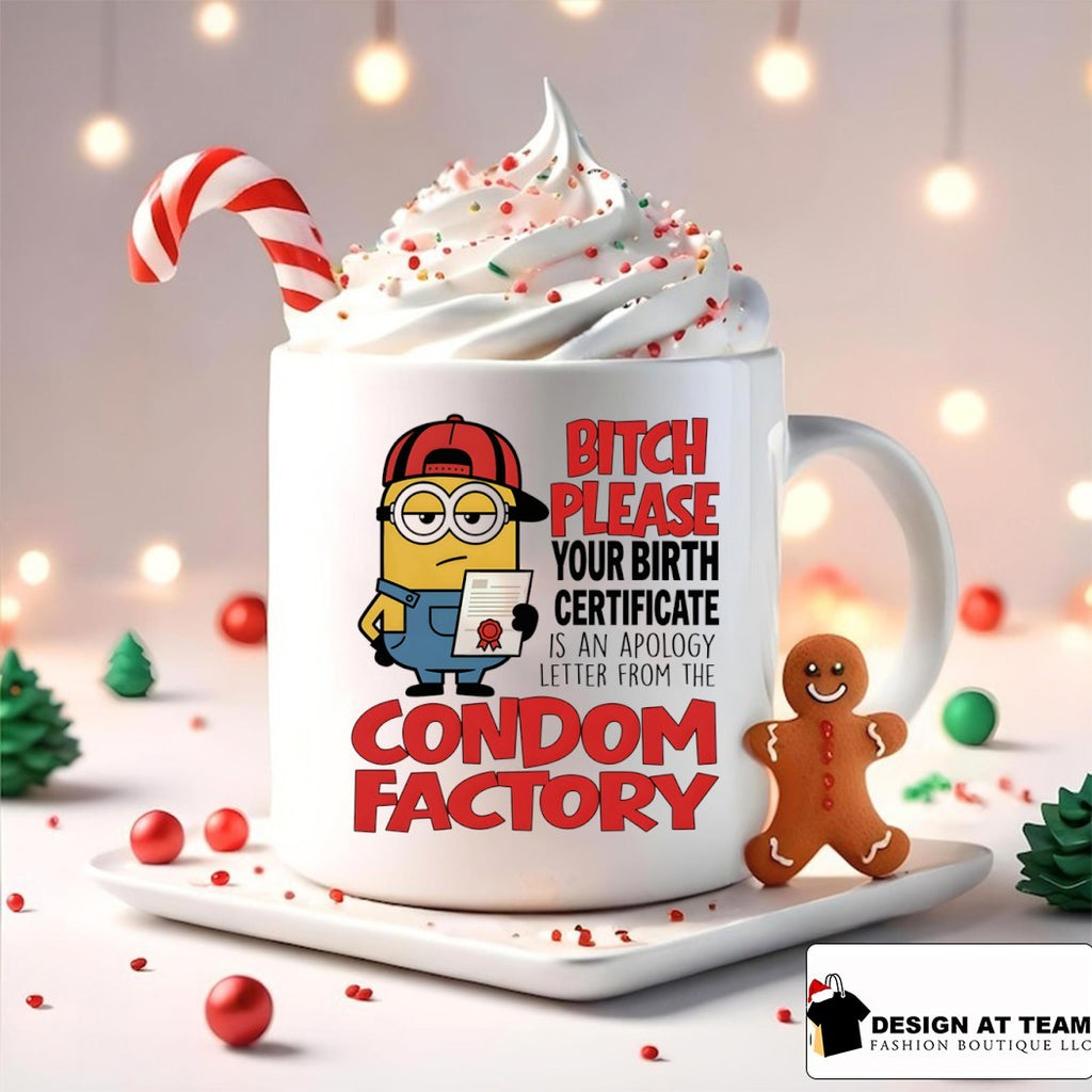 Minion cartoon with bitch please your birth certificate is an apology shirt