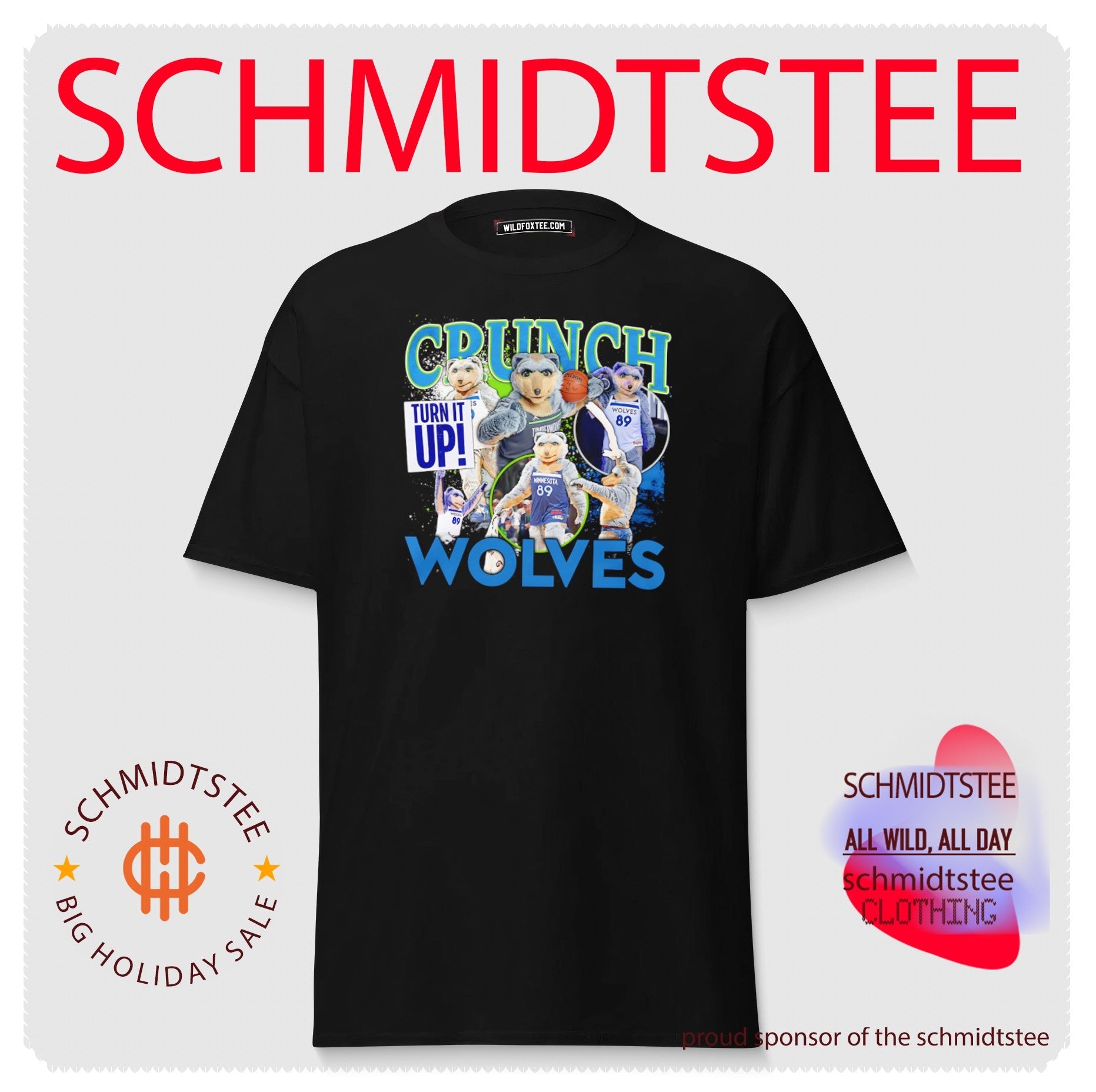 Minnesota Timberwolves mascot crunch wolves shirt