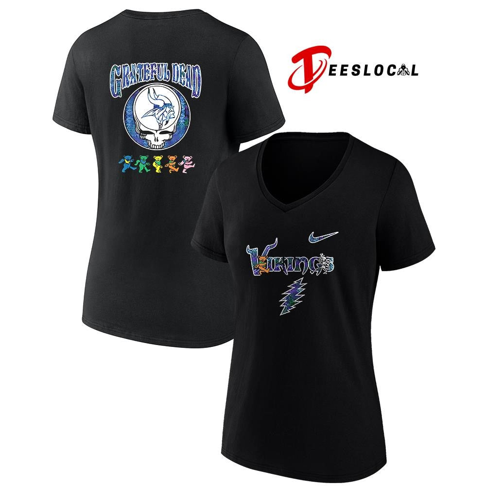 Minnesota Vikings x Grateful Dead 60 Years of Rock bears mascot shirt