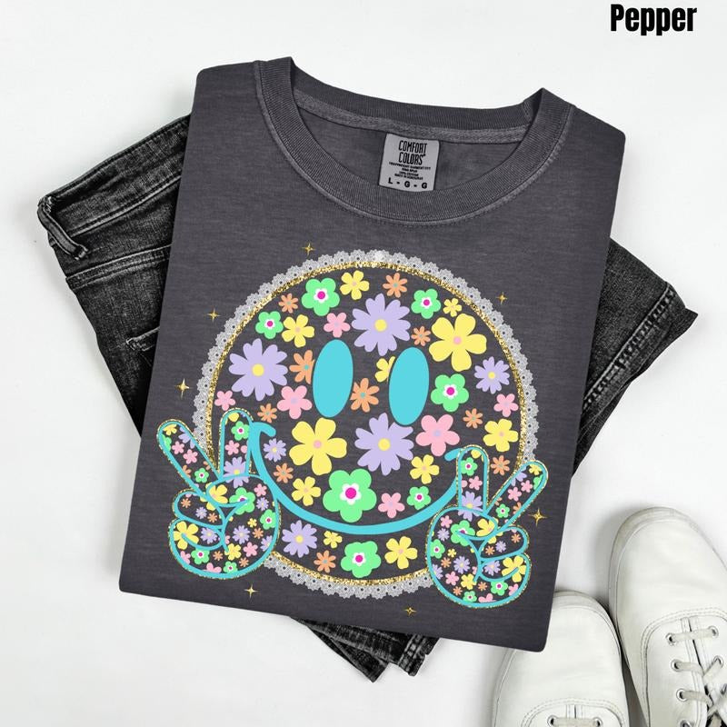 Mint Peace Face Comfort Colors 'NLB Shirt Hoodie Sweatshirt