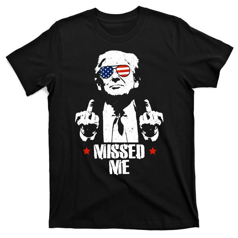 Missed Me Finger Trump 2024 Take America Back Pennsylvania Rally T-Shirt Hoodie Sweatshirt | PrintMintTees.com
