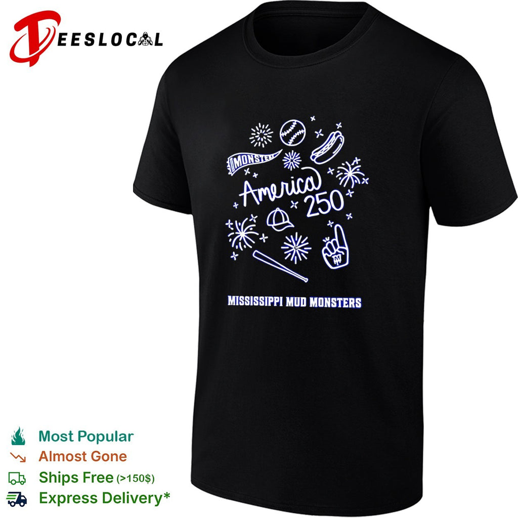 Mississippi Mud Monsters baseball icons America 250 shirt