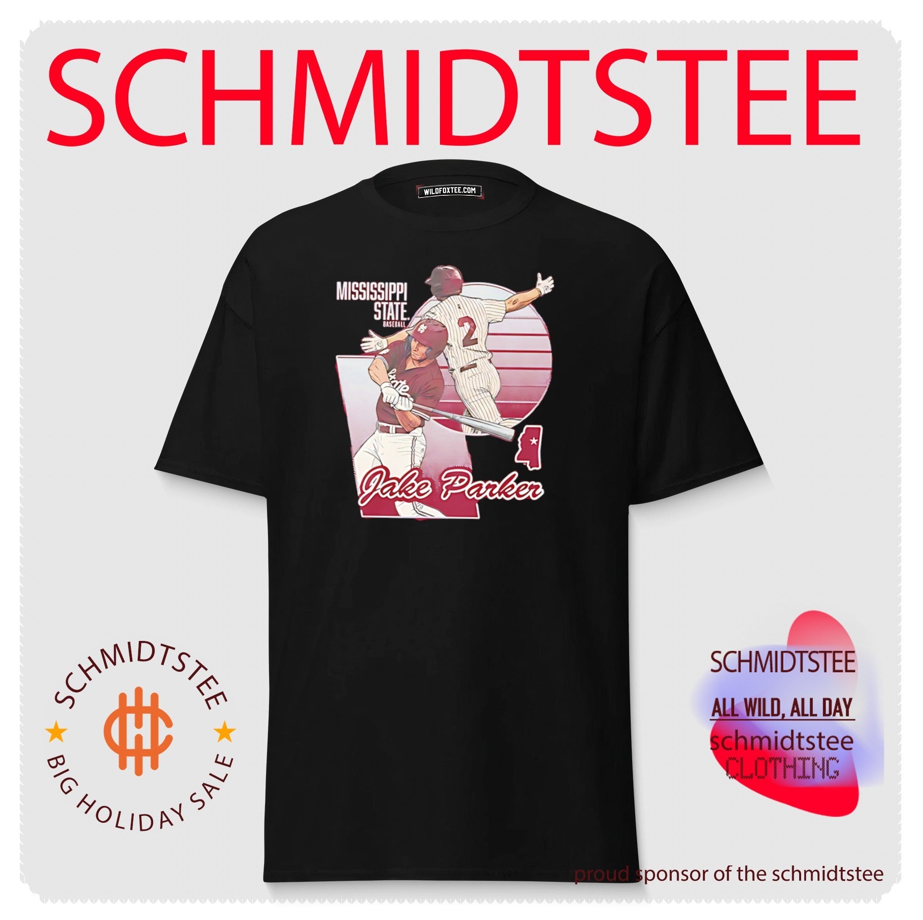Mississippi State Jacob Parker posing graphic shirt