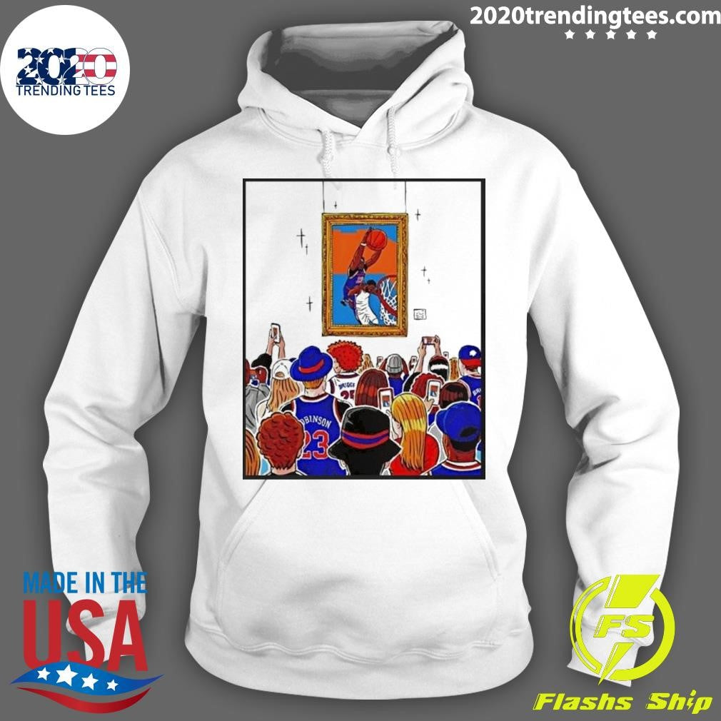 Mitchell Robinson New York Knicks Dunks Over Joel Embiid Shirt