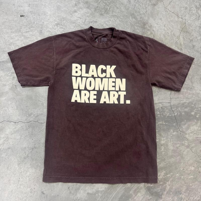 Mocha Black Women Are Art Unisex Oversized T-Shirt Heavy Duty Fabric Hoodie Sweatshirt | PrintMintTees.com