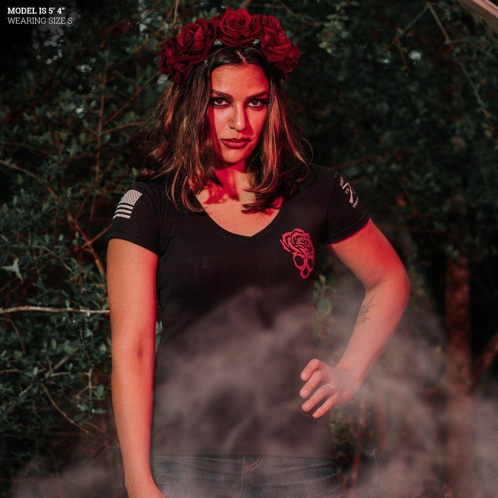 Women's Grim Reaper V-Neck - Black