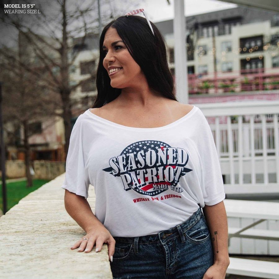 Women's Seasoned Patriot Slouchy Fit T-Shirt - White
