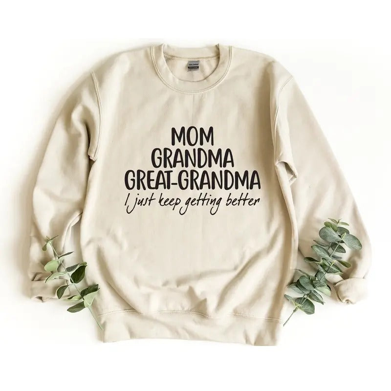 Mom Grandma Great-Grandma Sweatshirt, Pregnancy Announcement, Gift For Great-Grandma T-Shirts, Hoodie | PrintMintTees.com