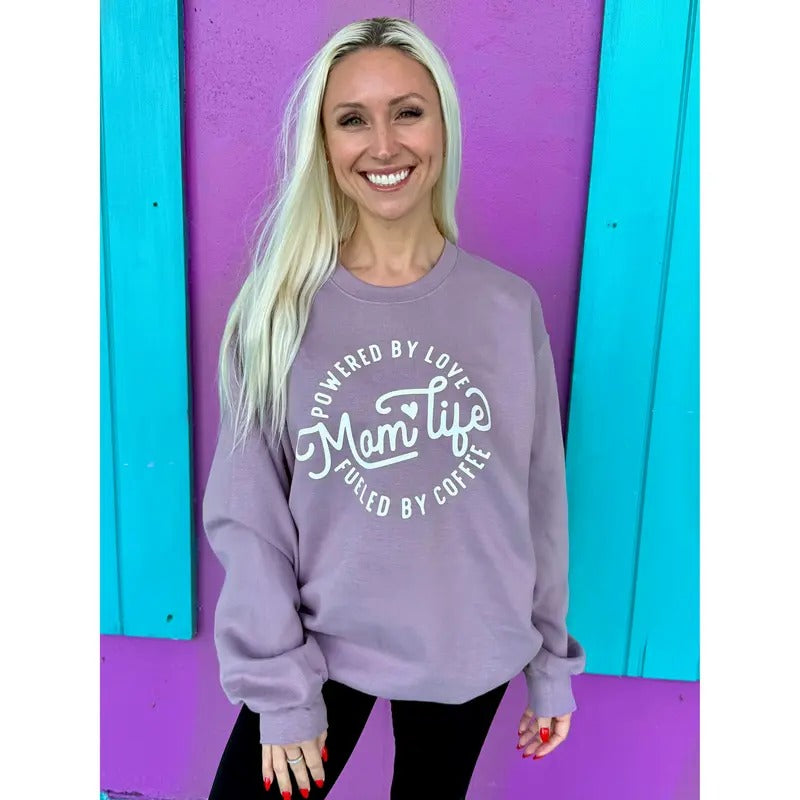 Mom Life Dusty Violet Sweatshirt Shirt Hoodie | PrintMintTees.com