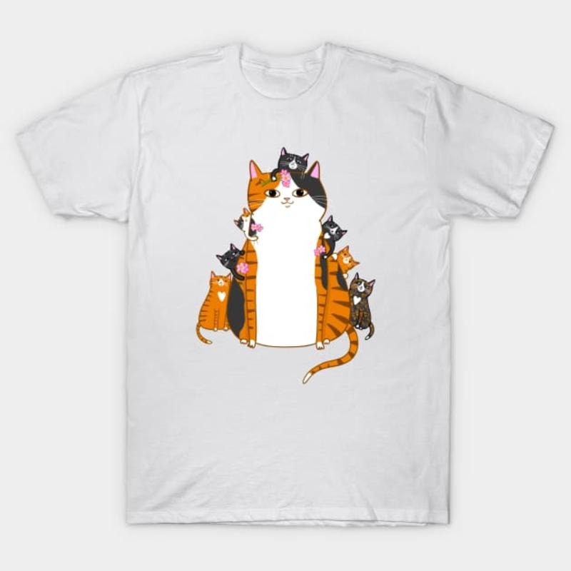 Mom and Kittens T-Shirt - Adorable Cat Lover Design style 02 Hoodie Sweatshirt | PrintMintTees.com