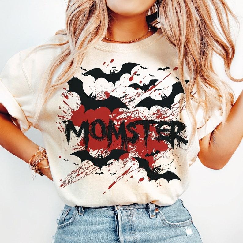Momster Shirt Funny Halloween Mom Shirt Funny Halloween Mama Shirt Spooky Mama Funny Mom Halloween Shirt Shirt Scary...