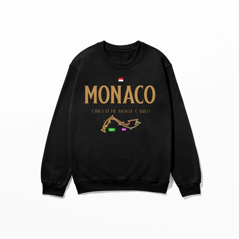 Monaco Inspired Sweatshirt, Racing Circuit Shirt, Formula Shirt, Racing Track Shirt, Grand Prix Shirt, Monte Carlo Shirt,...