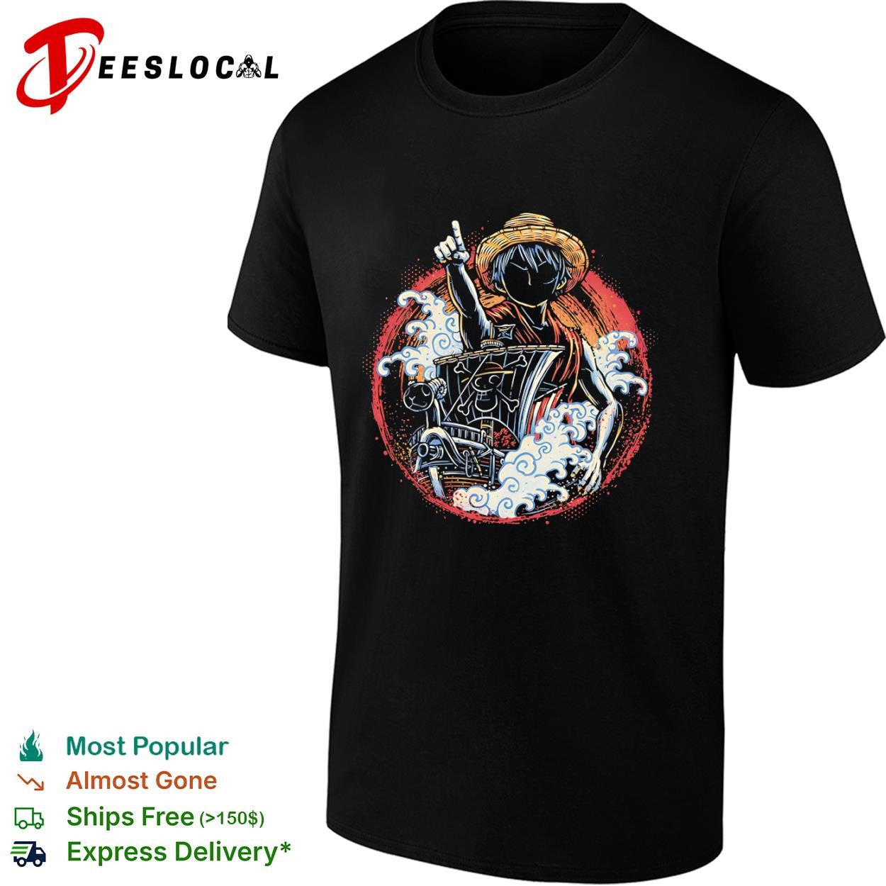Monkey D Luffy and the Going Merry Sail Towards Adventure shirt
