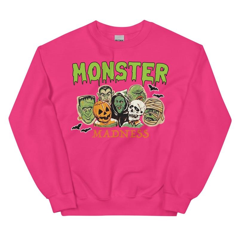 Monster Madness Halloween Sweatshirt, Halloween Crewneck, Unisex Halloween, Monsters Sweatshirt, Halloween Monsters...