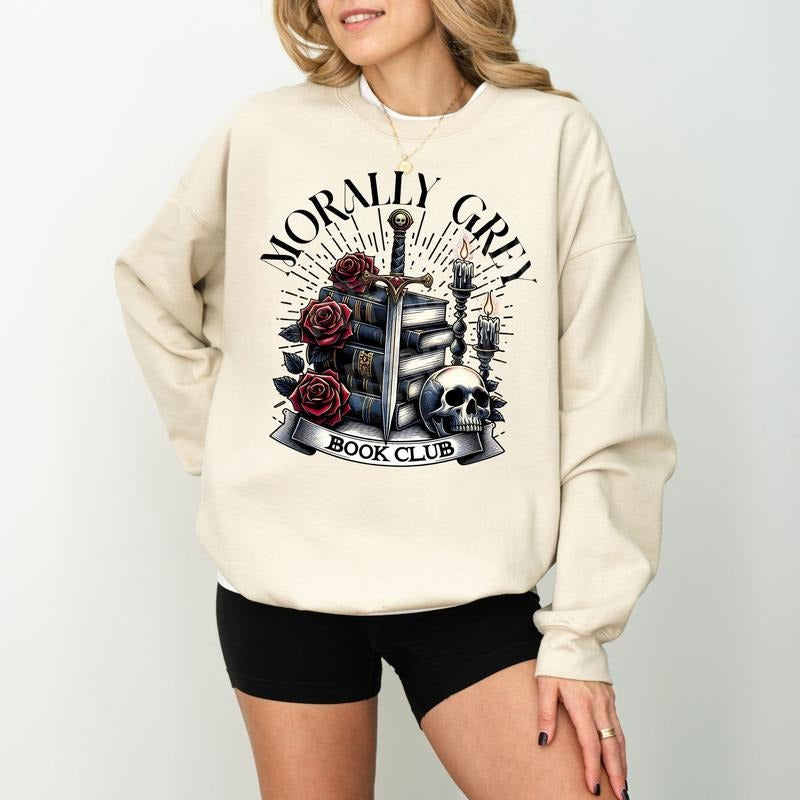Morally Grey Book Club Bookish Shirt Floral Skull Book Lover Shirt Funny Book Reading Sublimation Smut Shirt Romantic Shirt Spicy Book Shirt T-Shirts, Hoodie, Sweatshirt