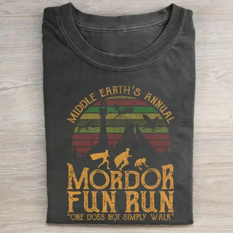 Mordor Fun Run "One Does Not Simply Walk" Lord Rings Movie Shirt Middle Earth Casual Shirt Hoodie Sweatshirt