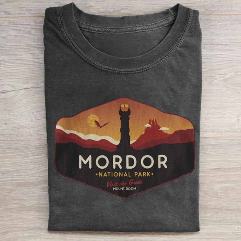 Mordor National Park Graphic Tee - Visit The Great Mount Doom Shirt - LOTR - Middle Earth - Tolkien - Casual Crewneck...