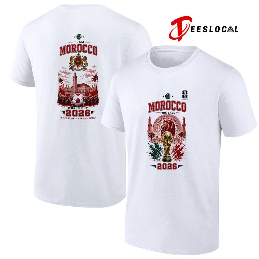 Morocco World Cup trophy graphic shirt