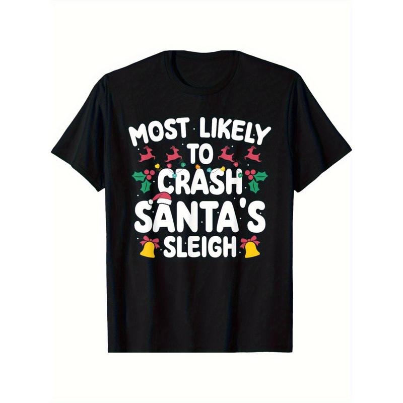 Most Likely To Crash Santas Sleigh Funny Family Christmas T-Shirt made in usa Hoodie Sweatshirt | PrintMintTees.com