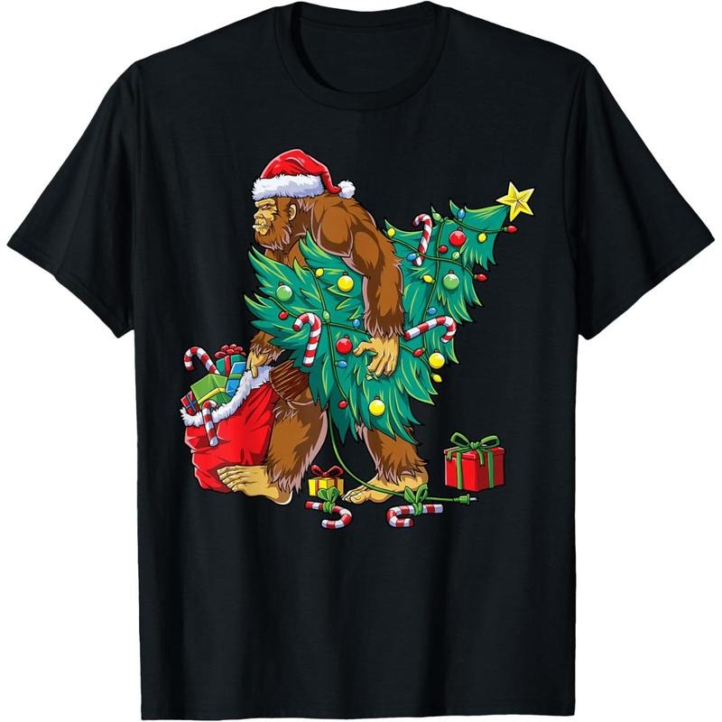 Most Wonderful Christmas Co Bigfoot Christmas Tree Lights Xmas Boys Men Sasquax T-Shirt Suitable for men and women Hoodie...