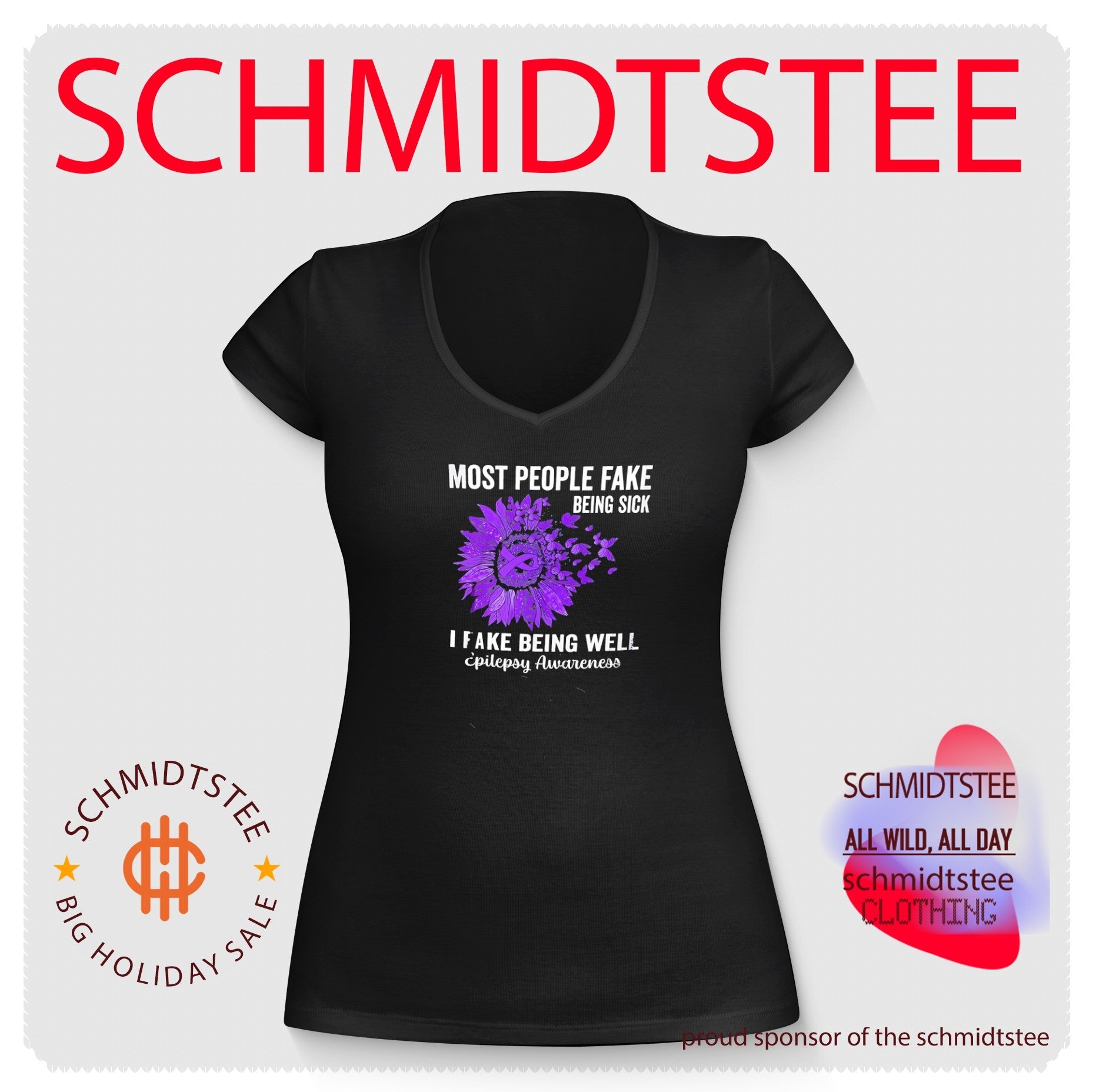 Most people fake being sick I fake being well purple awareness ribbon shirt
