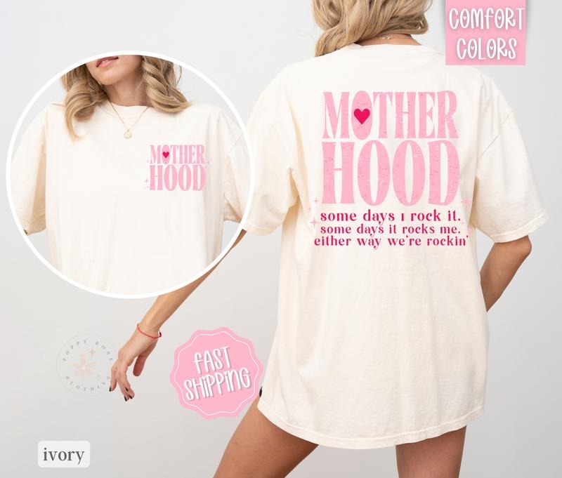Mother Hood Shirt Comfort Colors, Funny Mama Shirt, Oversized Graphic Tshirt, Mom Tshirts Hoodie, Sweatshirt