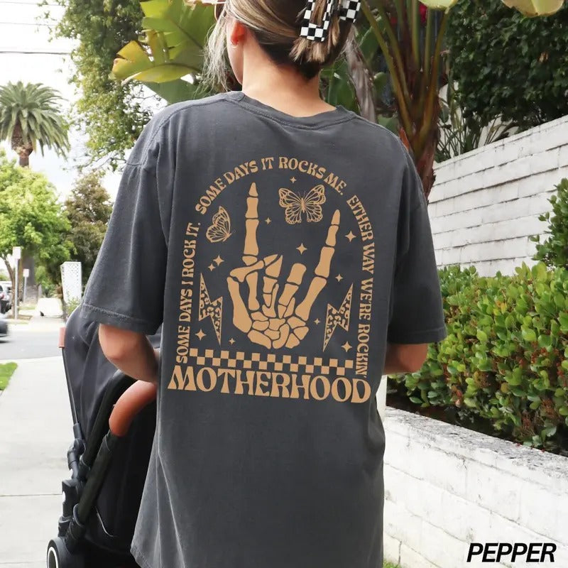 Motherhood Shirt, Some Days I Rock It, Retro Mama Shirt, Rock Mom, Mother's Day Shirt Hoodie Sweatshirt | PrintMintTees.com