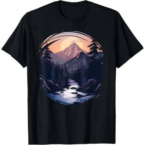 Mountain Hiking Climbing Outdoor Nature Forest Mens Graphic T-Shirt Made in USA Hoodie Sweatshirt | PrintMintTees.com