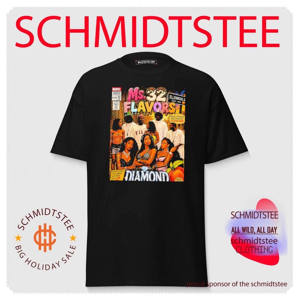 Ms 32 Flavors Diamond gangsta comic book cover style shirt