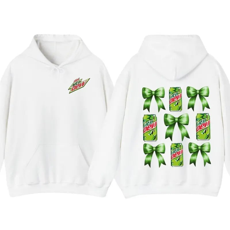 Mtn Dew Bows Valentine 2 Sided Hoodie T-Shirt, Mtn Dew Drink Soda, Unisex Hoodie Sweatshirt | PrintMintTees.com