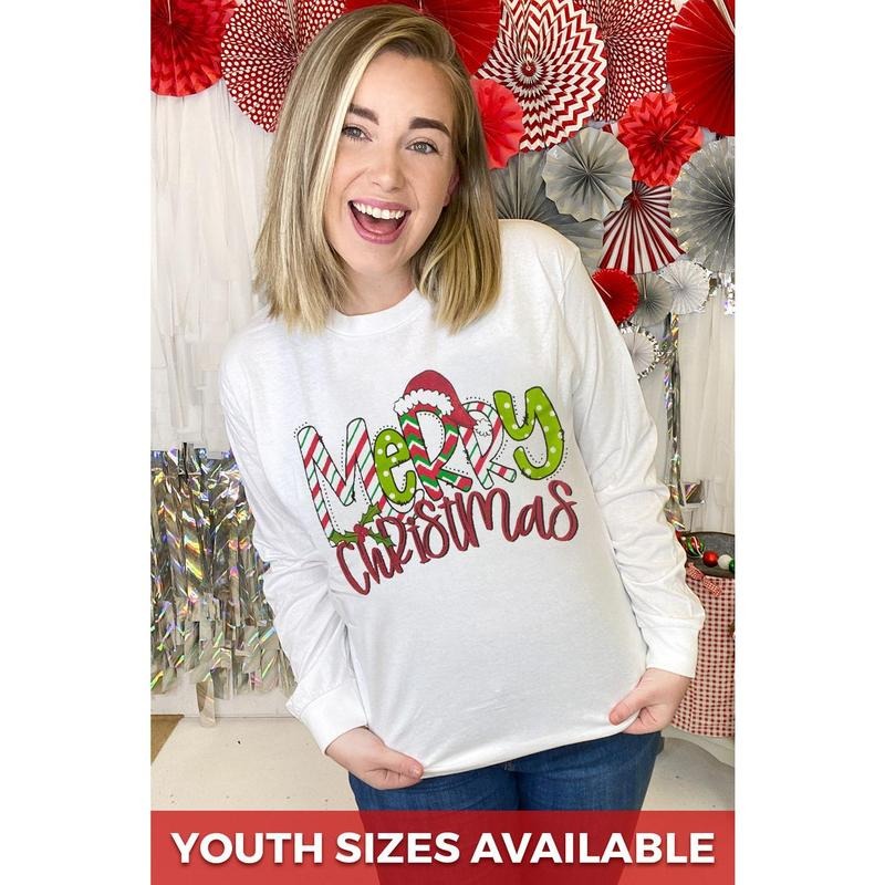 Multipattern Merry Christmas Long Sleeve Shirt Hoodie Sweatshirt | PrintMintTees.com