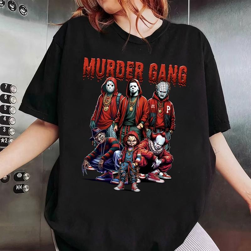Murd3r Gang Horror Movie Shirt, Friends Horror Characters Shirt, Horror Movie Shirt, Scary Tshirt, Halloween Tee, Friend...
