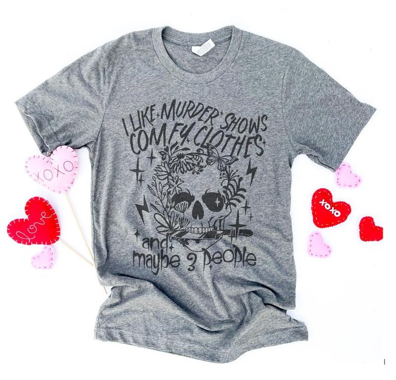 Murder Shows Comfy Clothes T-Shirt Funny TV Tshirt Murder Shows Tee Comfy Clothes Shirt Soft Print T-Shirt Funny Likeable...