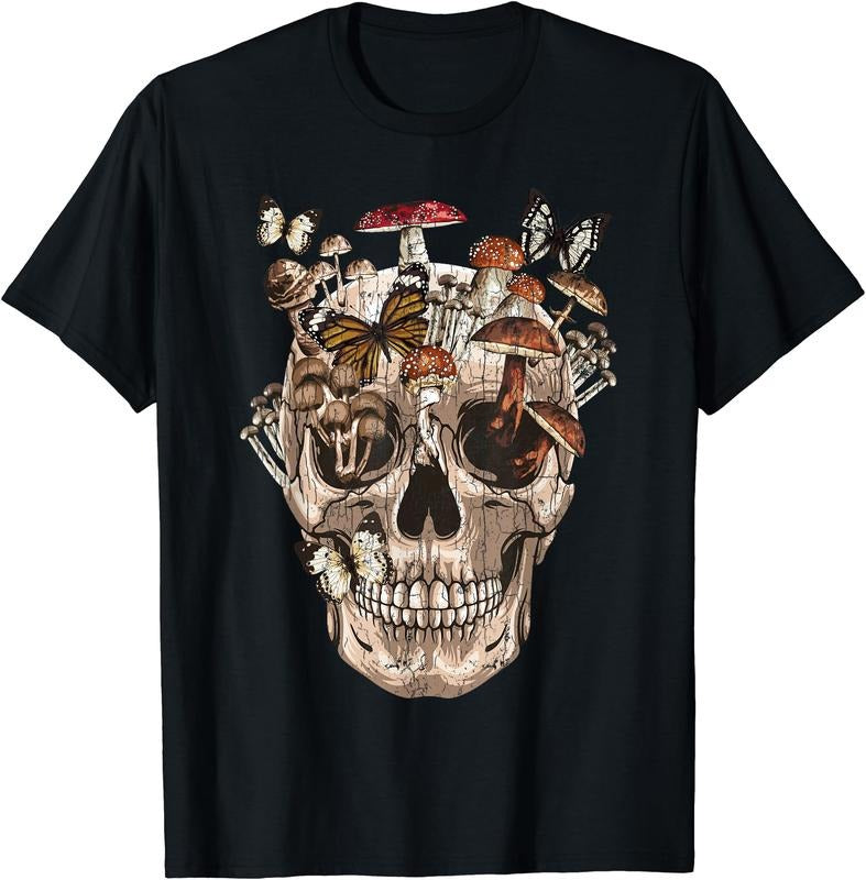 Mushroom Clothing Mushroom Collector Mushroom Skull Collecting Gift T-Shirt Hoodie, Sweatshirt | PrintMintTees.com