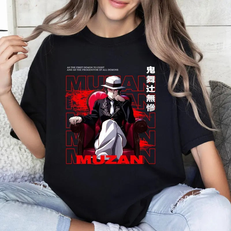 Muzan DM Anime Lover Shirt Crewneck Hoodie Comfort Cotton Sweatshirt | PrintMintTees.com