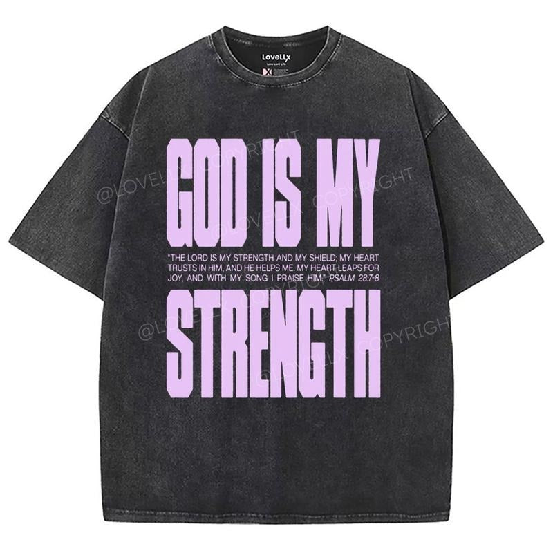 My God Strenght Washed T-Shirt, Christian Jesus  t shirts, Vintage 90s Graphic Tee Gift Womenswear Top Cotton Hoodie...