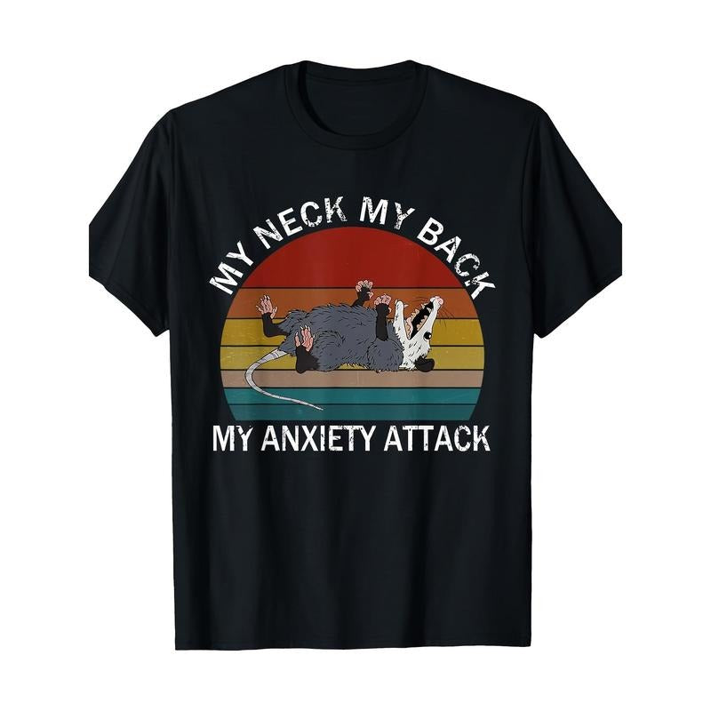 My Neck My Back My Anxiety Attack Opossum Sunset T-Shirt made in usa Hoodie Sweatshirt | PrintMintTees.com