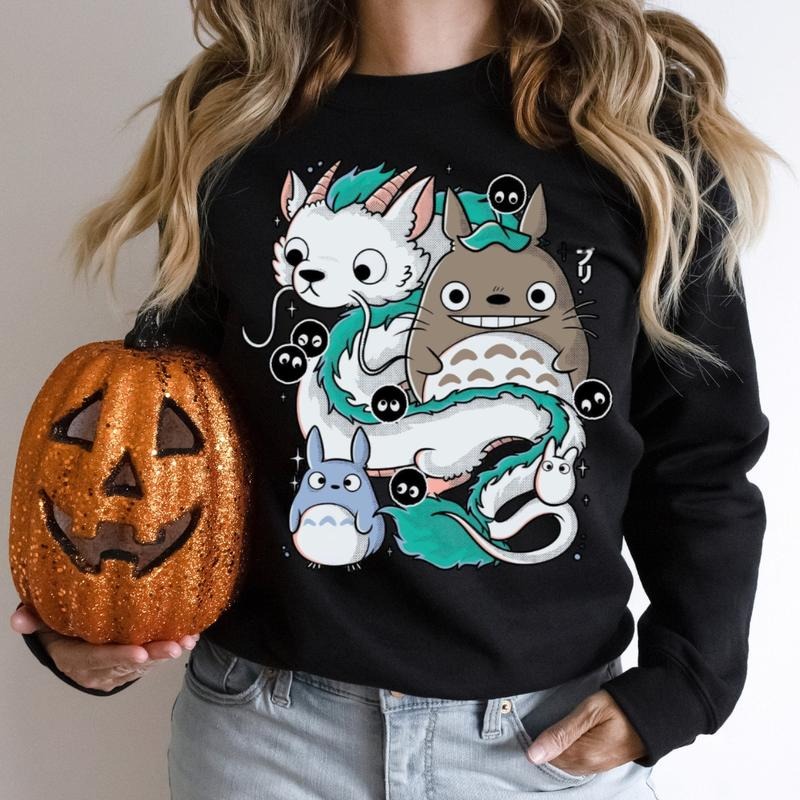 My Neighbor Totoro Sweatshirt, Studio Ghibli Sweatshirt, Japan Anime Sweatshirt, Spirited Away Sweatshirt, Vintage Anime...