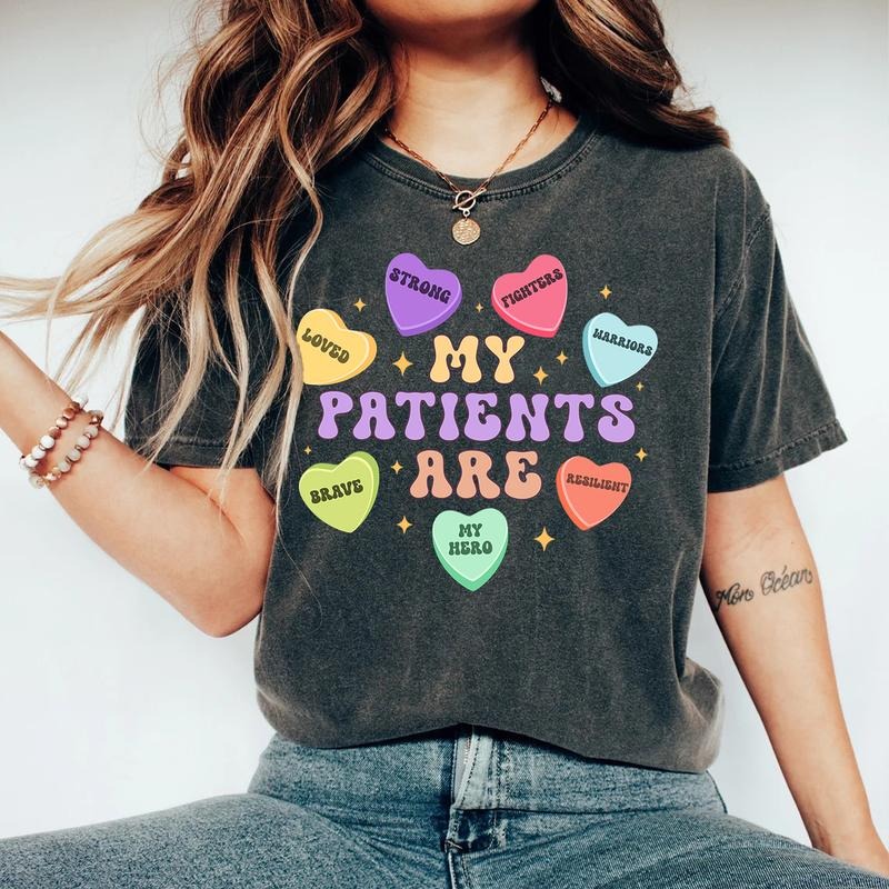 My Patients Are Valentines Shirt - Retro Conversation Hearts Nurse Sweatshirt