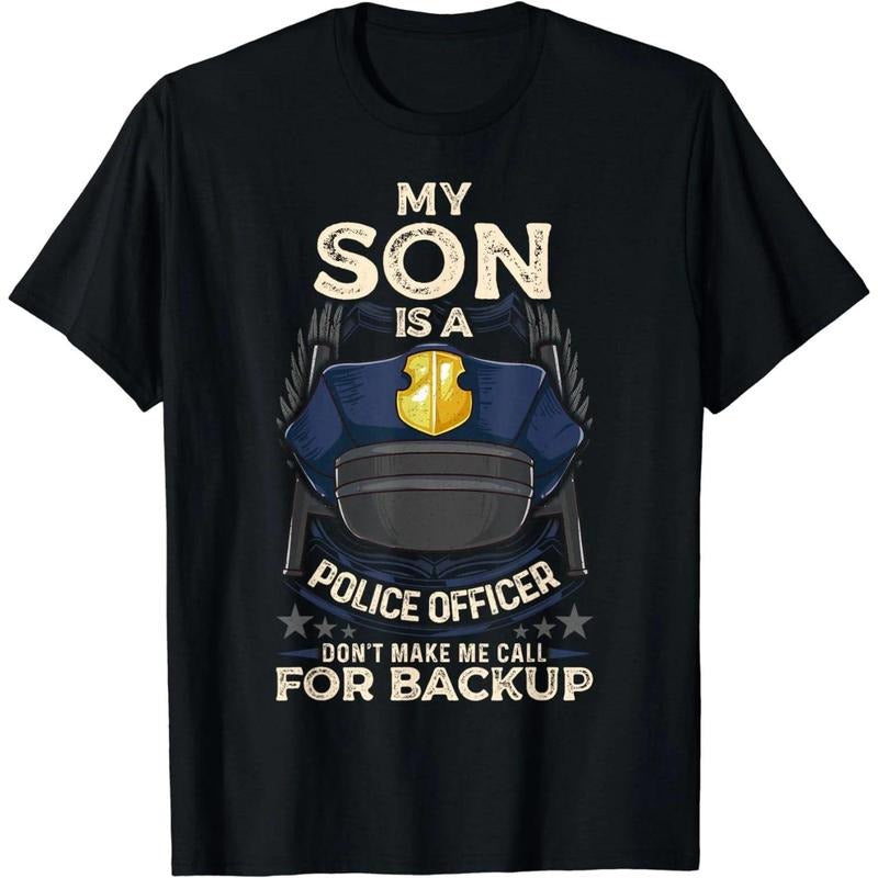 My Son Is A Police Officer Proud Police Mom Dad Cop Family T-Shirt Hoodie Sweatshirt | PrintMintTees.com
