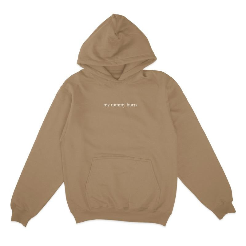 My Tummy Hurts Embroidered Hooded Casual Long Sleeve Embroidery T-Shirts, Hoodie, Sweatshirt