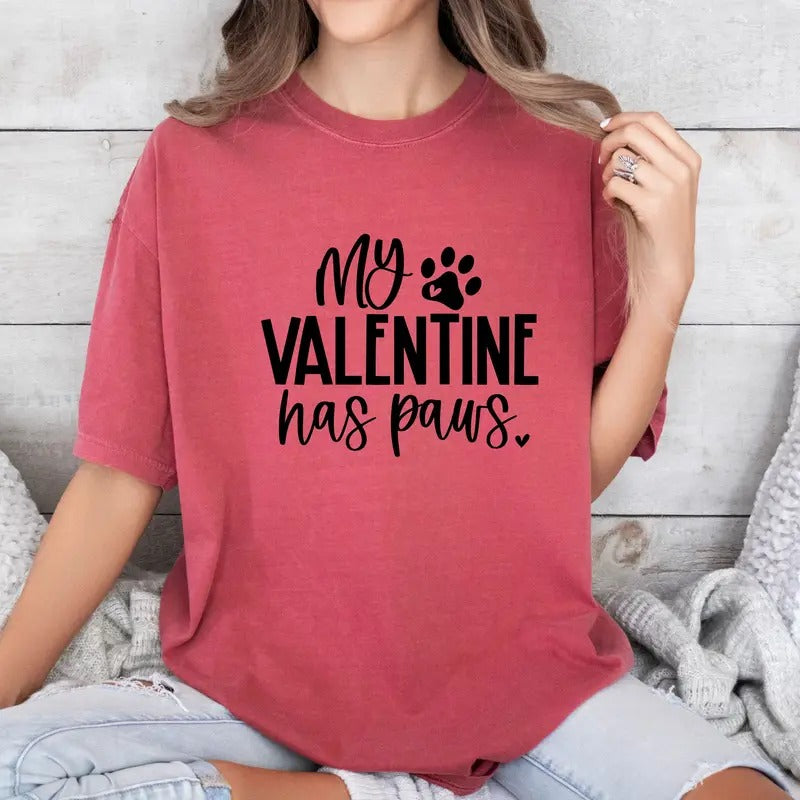 My Valentines has paws Custom colors tee shirt Casual Comfort Cotton Hoodie, Sweatshirt | PrintMintTees.com