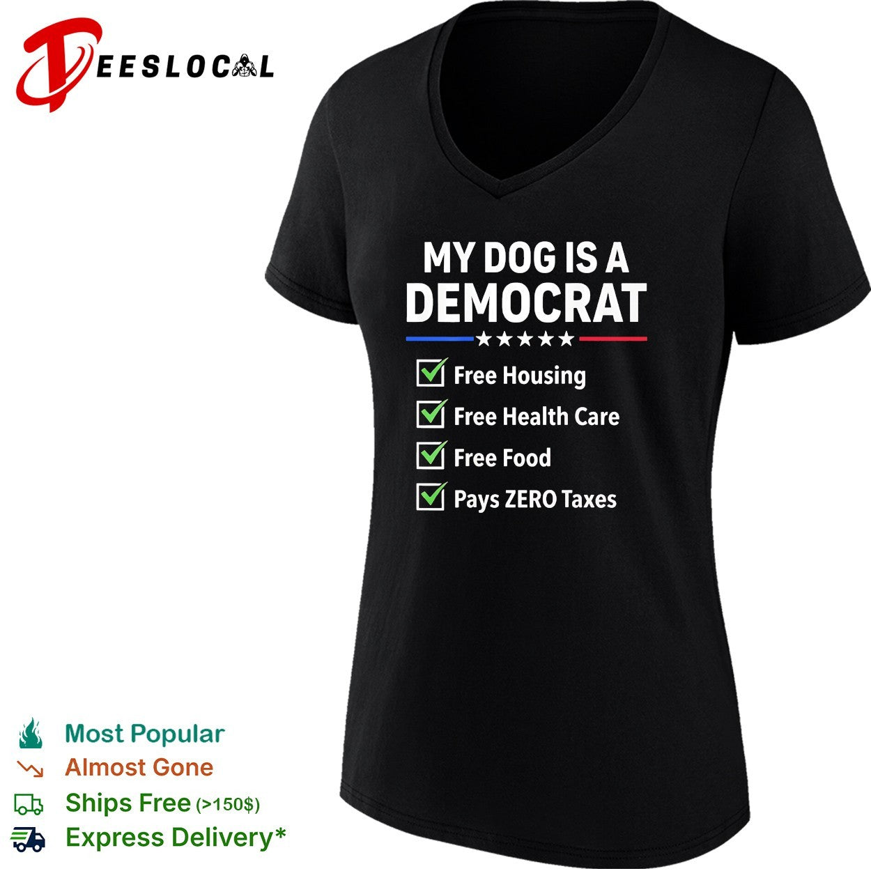 My dog is a Democrat checklist shirt