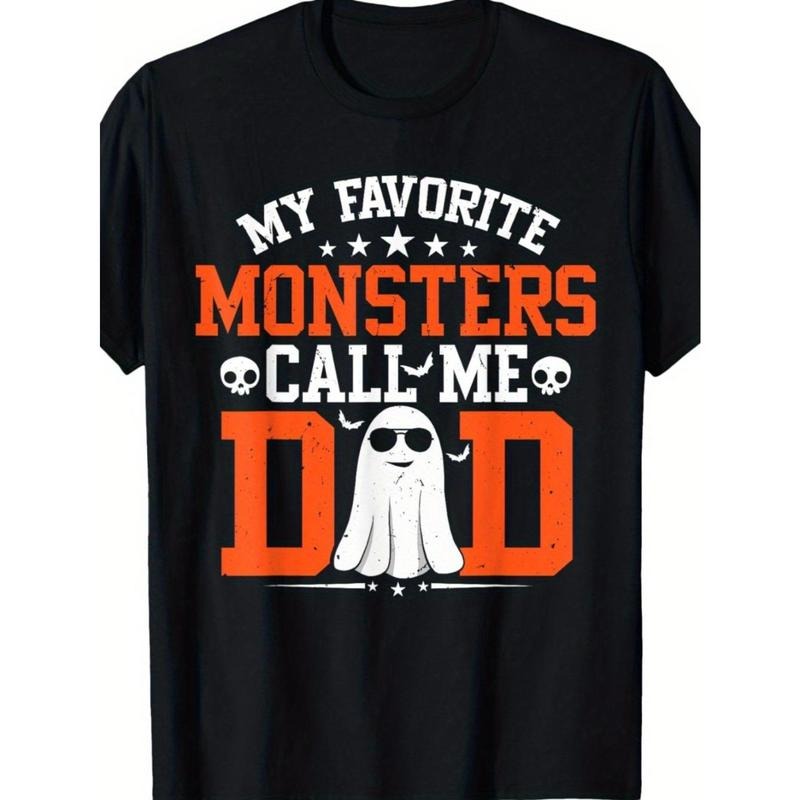 My favorite monster called my dad Funny Dad Halloween Ghost T-shirt made in usa Hoodie Sweatshirt | PrintMintTees.com